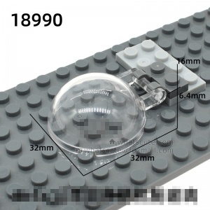 4x4x1【2/3 cockpit round glass cover with handle, #18990】 4 PCS